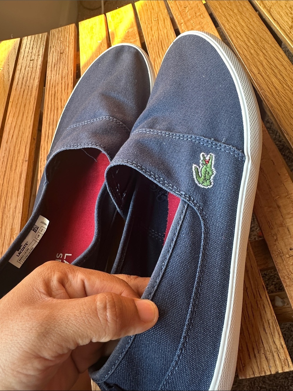 Lacoste Men’s Marice Canvas Slip on Sz 9.5 - Picture 4 of 8